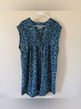 Faherty B. Yellowtail Cameo Cove Dress Blue Floral Size XL